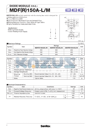 MDF150A20-L/M datasheet - 200V diode module