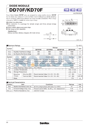 KD70F40 datasheet - 400V diode module