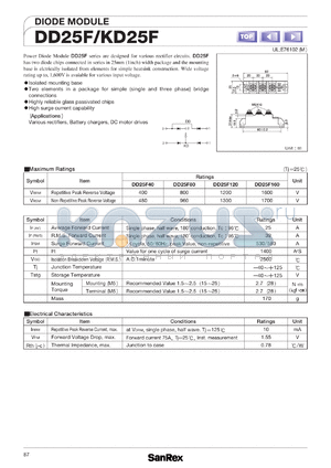 KD25F120 datasheet - 1200V diode module