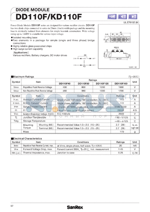 KD110F80 datasheet - 800V diode module