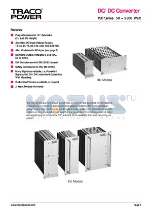 TSC0638 datasheet - Input voltage range:36-75V output voltage 220V (1.5A) DC/DC converter