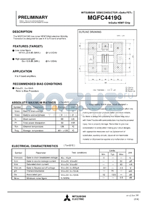 MGFC4419 datasheet - InGaAs HEMT chip