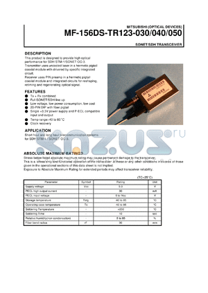 MF-156DS-TR123-040 datasheet - Sone/SDH transceiver