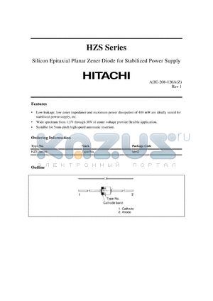 HZS18-1 datasheet - 16.9-17.7V zener diode for stabilized power supply