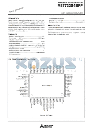 M37733S4FP datasheet - Single-chip 16-bit CMOS microcomputer