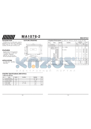 MA1072-2 datasheet - 20W high power amplifier for DCS1800