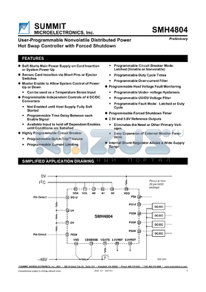 SMH4804F datasheet - Distributed power hot-swap controller with forced shutdown