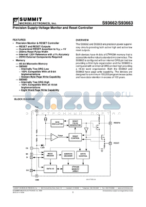S93663S2.7A datasheet - Precision supply-voltage monitor and reset controller