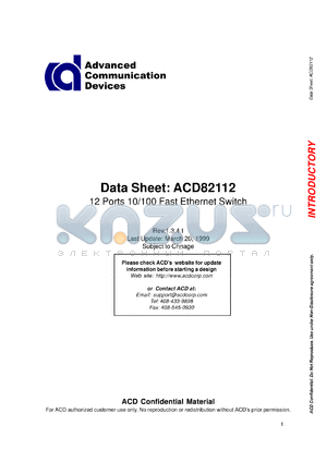 ACD82112 datasheet - 12 ports 10/100 fast ethernet switch.