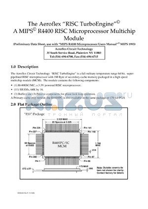 R4430PC-P10-MCM datasheet - RISC microprocessor multichip module.
