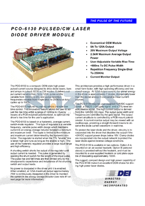 PCO-6130 datasheet - Pulsed/CW laser diode drive module