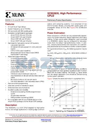 XC9536XL-7PC44C datasheet - High-performance CPLD. Speed 7.5ns pin-to-pin delay.