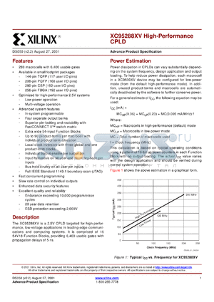 XC95288XV-10CS280C datasheet - High-performance CPLD. Speed 10ns pin-to-pin delay.