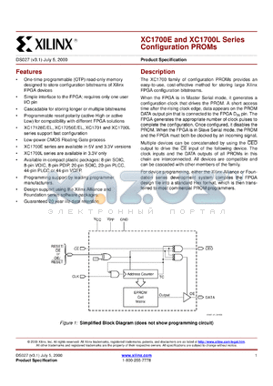 XC1701PC20I datasheet - Configuration PROM.