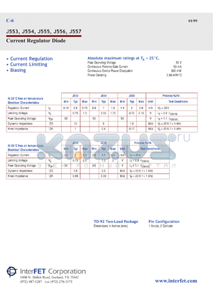 J554 datasheet - Current regulator diode