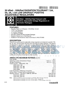 OMR184 datasheet - Positive adjustable voltage regulator