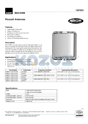 ANPC-171G-P-O-SF datasheet - 1710-1880 MHz, Picocell antenna