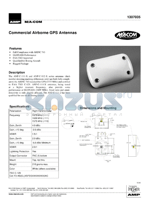 ANP-C-112 datasheet - 1575 MHz, Commercial airborne GPS  antenna