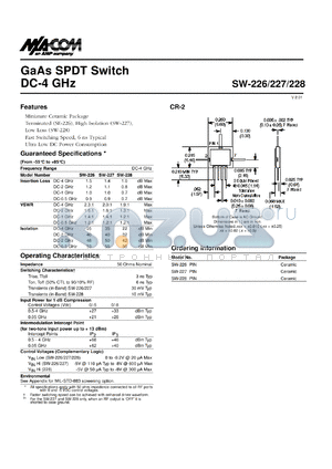 SW-228 datasheet - DC-4 GHz,  GaAs SPDT  switch