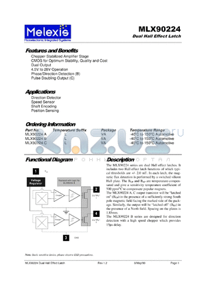 MLX90224BL datasheet - Dual hall-effect latch