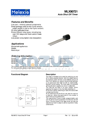 MLX90721S datasheet - Auto shut off timer