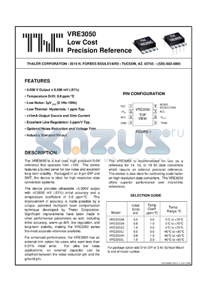 VRE3050AS datasheet - Low cost precision reference