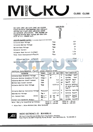 CL055 datasheet - 625mW PNP silicon planar epitaxial transistor