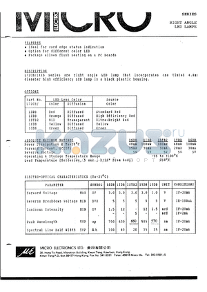 L72CB1GDB datasheet - 100mW right angle led lamp