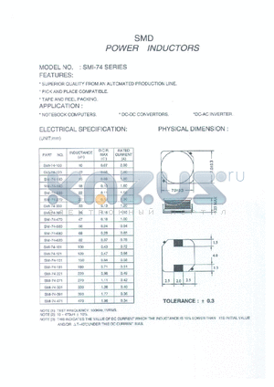 SMI-74-560 datasheet - SMD power inductor