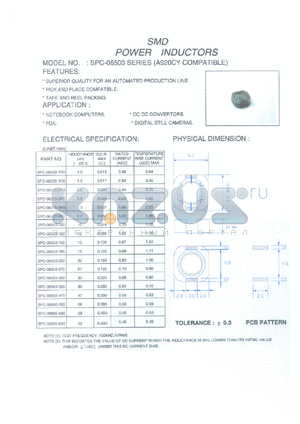 SPC-06503-660 datasheet - SMD power inductor