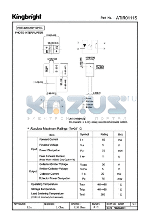 ATIR0111S datasheet - Photo interrupter