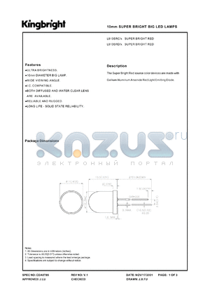 L813SRC/C datasheet - 10 mm super bright big LED lamp. Super bright red. Lens type water clear.