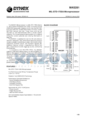 MAS281L datasheet - MIL-STD-1750A microprocessor