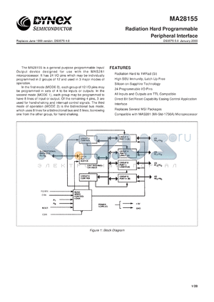 MAS28155LS datasheet - General purpose programmable device designed for the MAS281 microprocessor