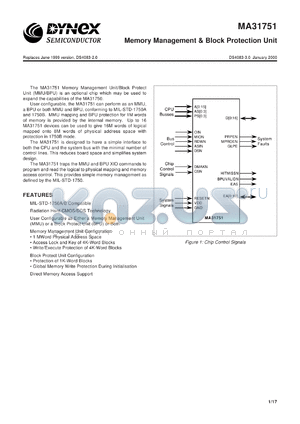 MAS31751FE datasheet - Memory management & block protection unit