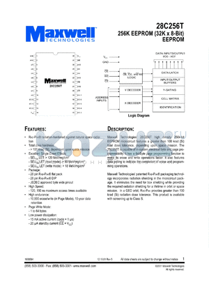 28C256TRT1DS15 datasheet - 256K EEPROM (32K x 8-bit) - EEPROM