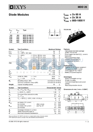 MCD26-08N1B datasheet - 800V diode module