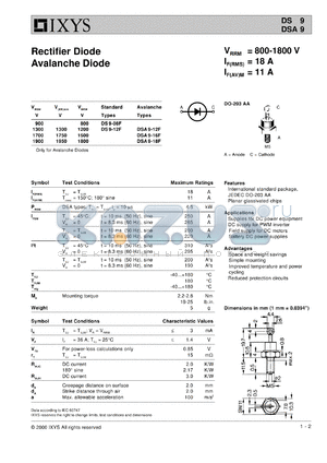 DSA2-12F datasheet - 1200V rectifier diode, avalanche diode