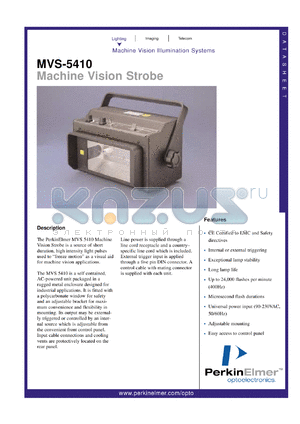 MVS5410-10 datasheet - Mashine vision strobe. Input voltage 90-230 VAC 50/60 Hz.