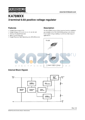 KA78M12TU datasheet - Voltage input 12 V Current output max. 0.5 A