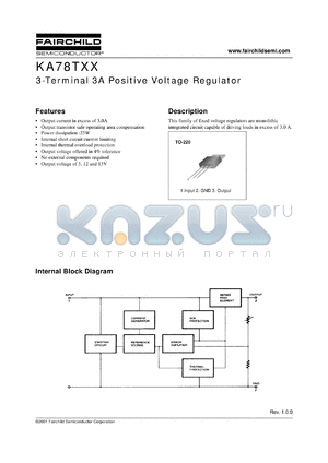 KA78T12TU datasheet - Voltage input 12 V Current output max. 3 A