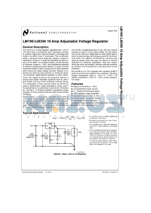 LM396K datasheet - 10 amp adjustable voltage regulator