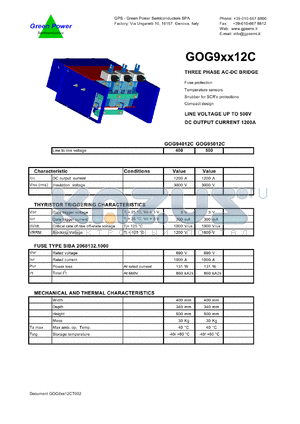 GOG95012C datasheet - 500 V 3-phse AC-DC bridge