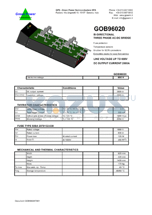 GOB96020 datasheet - 690 V Bi-directional 3 phase AC-DC bridge