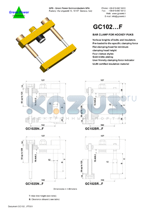 GC102SR7013012FS datasheet - Bar clamp for hockey punks