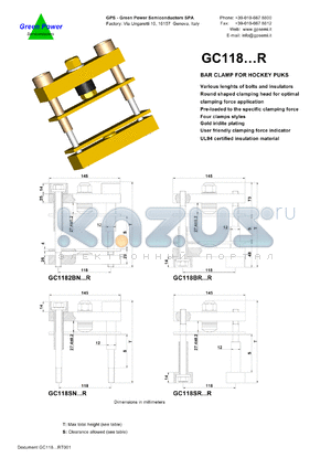 GC118BN7011030R datasheet - Bar clamp for hockey punks