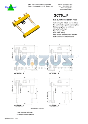 GC70BN12016012F datasheet - Bar clamp for hockey punks