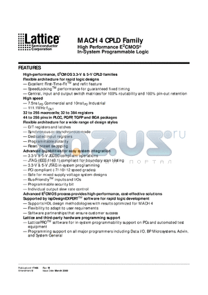 M4-64/32-14VI48 datasheet - High-performance E2CMOS in-system programmable logic, 5V Vcc, 64 macrocells, 32 I/Os, 14ns