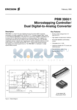 PBM3960/1QNT datasheet - Microstepping controller/dual digital-to-analog converter