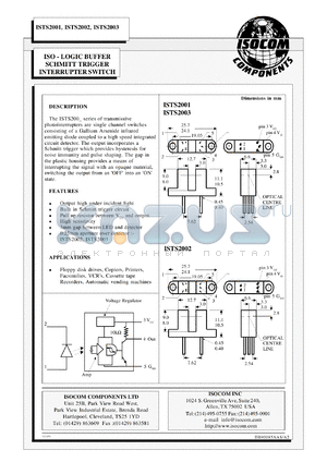 IST2002 datasheet - 6V; 50mA ISO -logic buffer schmitt trigger interrupter switch